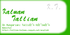 kalman tallian business card